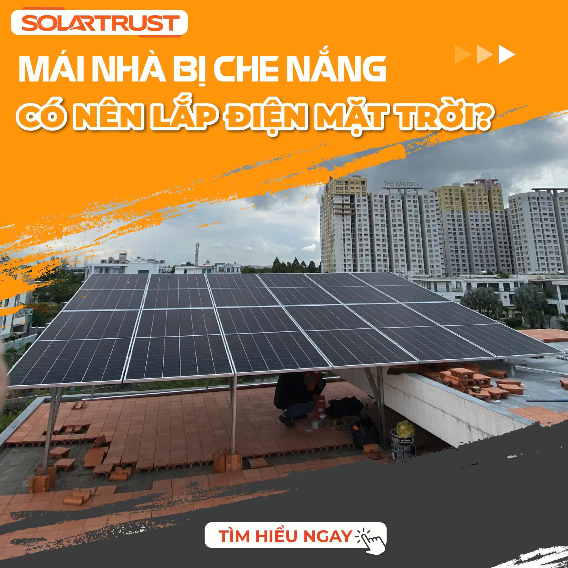 Mái nhà bị che bóng có lắp được điện mặt trời không